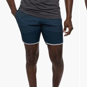 Men's Navy Striped Athletic Shorts size medium NWT